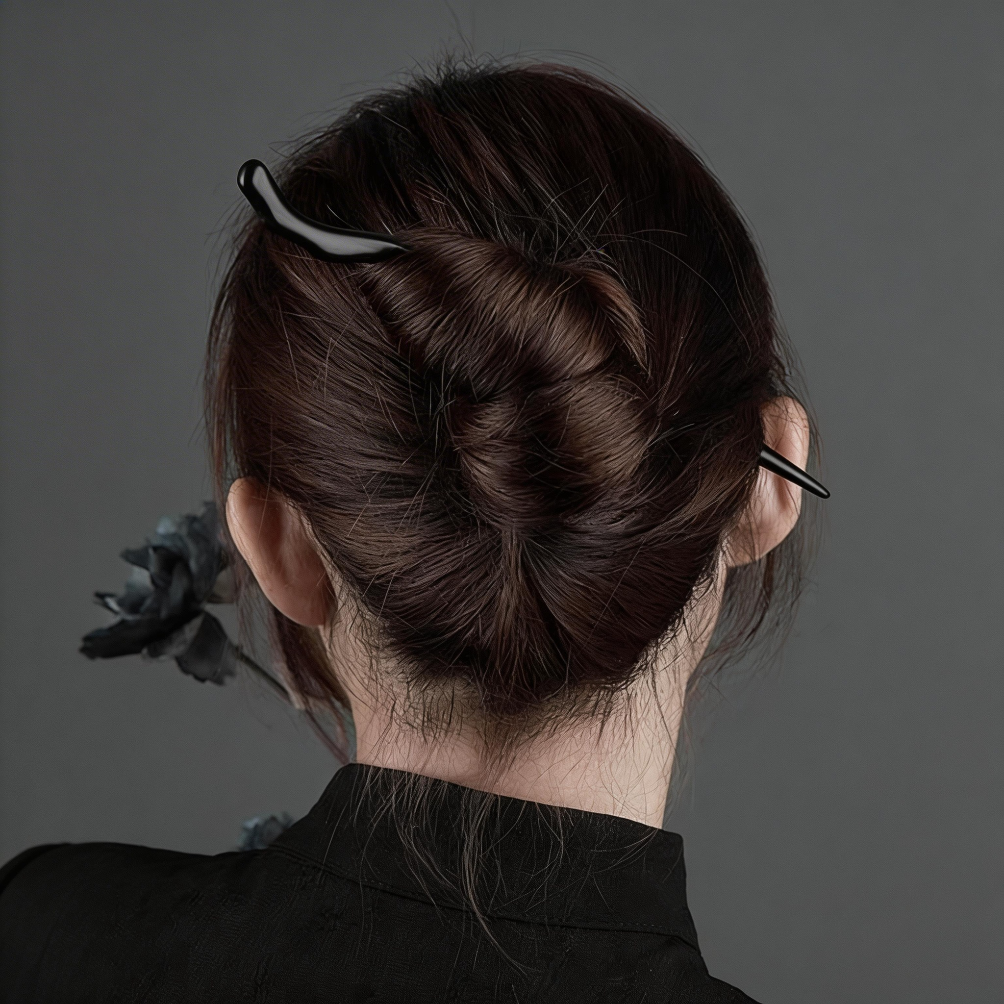 Handmade Hair Stick Ebony & Green Sandalwood | Free Custom Text Engraving