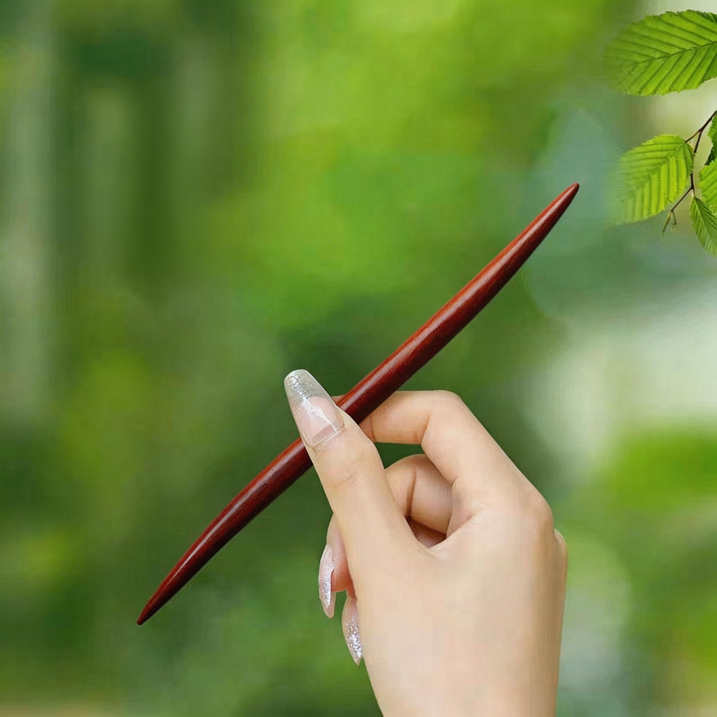 Handmade Hair Stick Ebony & Green Sandalwood | Free Custom Text Engraving