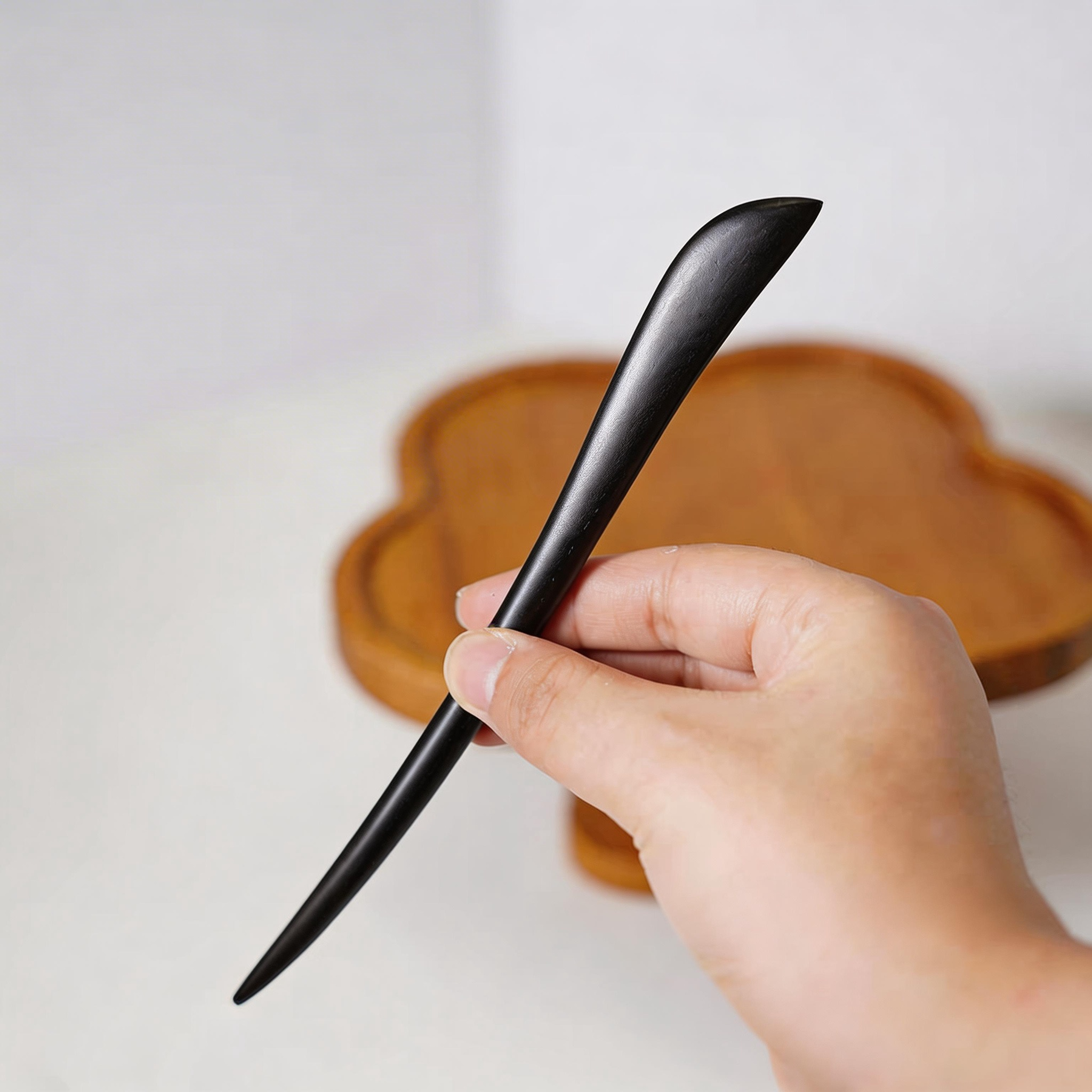 Handmade Hair Stick Ebony & Green Sandalwood | Free Custom Text Engraving