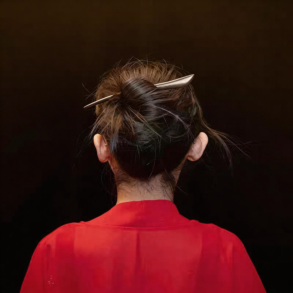 Handmade Hair Stick Ebony & Green Sandalwood | Free Custom Text Engraving